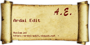 Ardai Edit névjegykártya